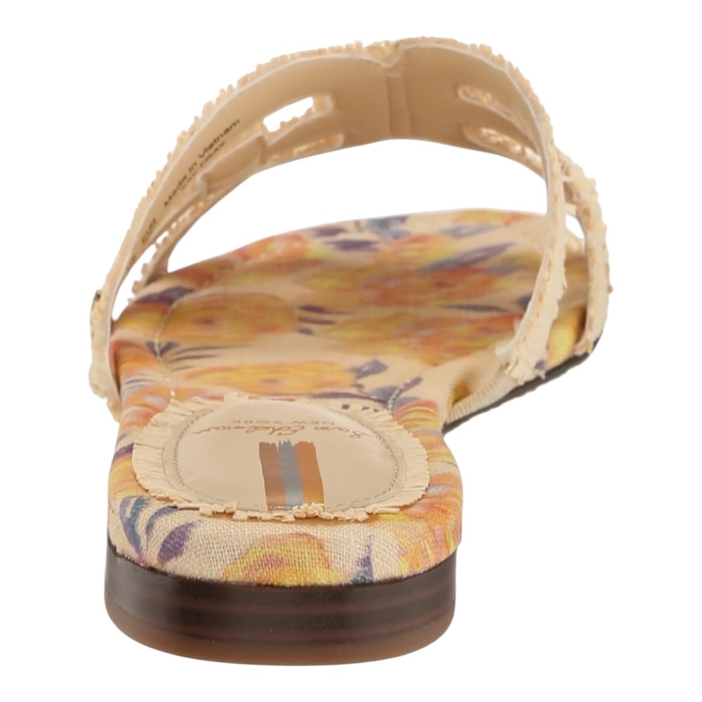 Sam Edelman Bay‎ Fray Wheat Weave Slides Sandals Women's Size 5 Floral Print NIB - Picture 3 of 9
